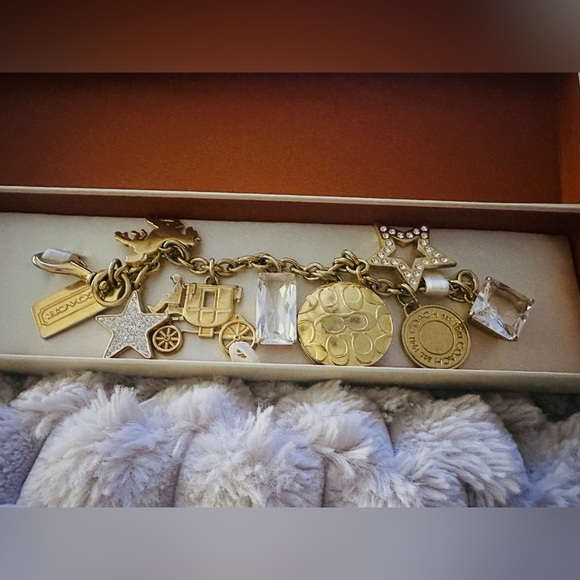 Coach Jewelry - Authentic Vintage Coach Gold Charm Bracelet / Star, Pic Charm, & Carriage!